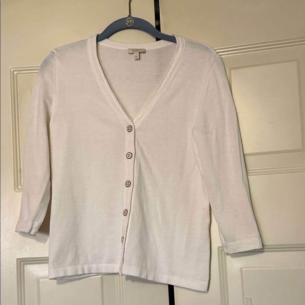 Talbots Cream Knit Cardigan Sweater
